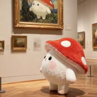 Pendentif en peluche mignon de champignon d'inspiration de fête de garçon d'œuf du même style du petit livre rouge comme cadeau d'anniversaire pour les amis