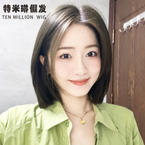 Wig female short hair real hair full human hair Internet celebrity breathable wave head chemotherapy bald head special wig cover full head cover