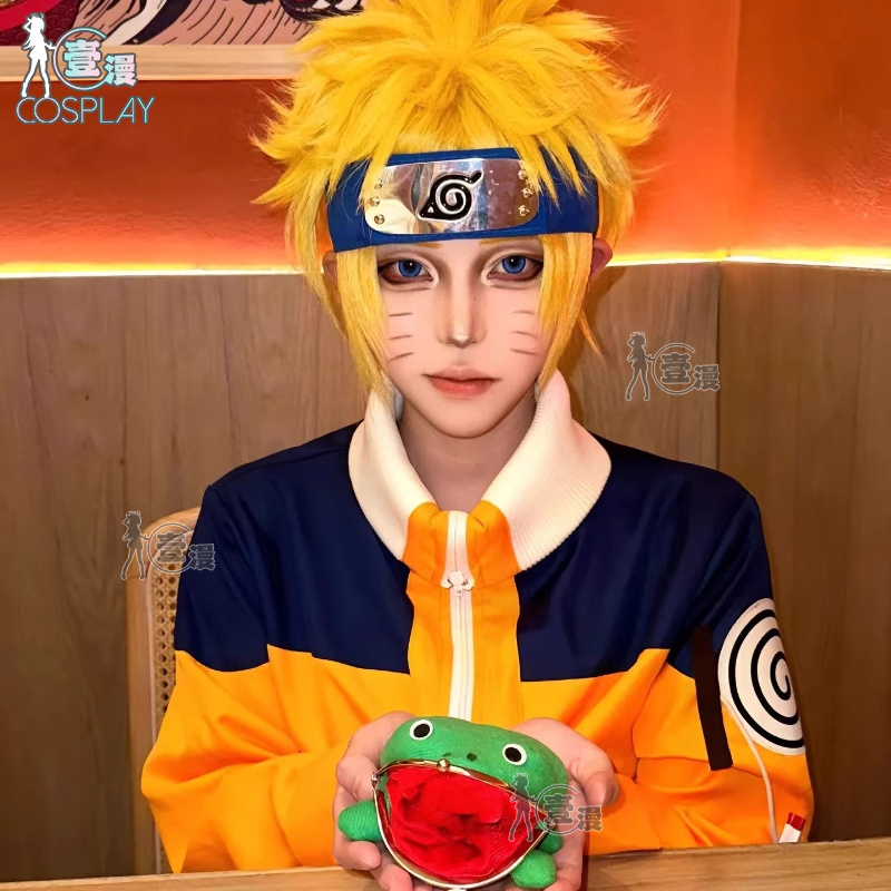 Naruto Cosplay Costume Naruto Cosplay Wig Children's Early Generation Costume Set Anime