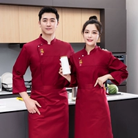 Красный лонгслив, фартук