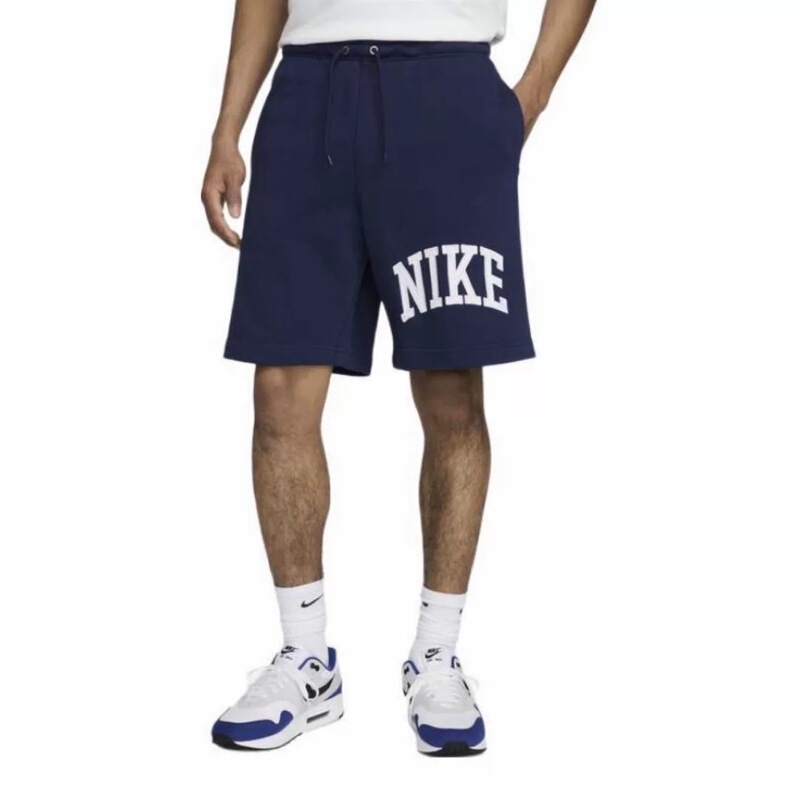 Nike Elastic Terry Drawstring Mid-Waist Embroidered Letter Print Shorts Fq4093-410