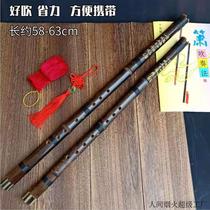 Flûte à trou Zizhu section unique attachée avec une ficelle clé G clé F Xiao une section avec 6 et 8 trous débutants pour jouer de linstrument de flûte courte