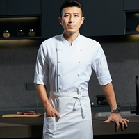 (Семь четверти рукава) Белый топ + Фартук