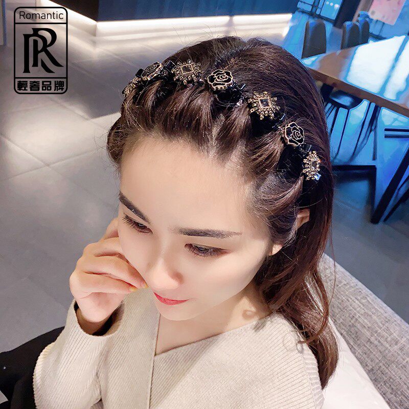 Hair hoop can be edited hair artifact multi-layer hollow bangs hair card female Korean sweet net red new buckle lazy headband