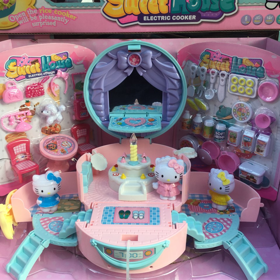 Hello kitty toy kitty cat Doll house house KT cake set child girl play house toy bộ đồ chơi trang điểm