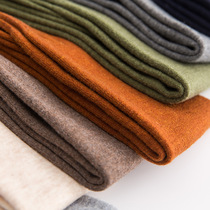 Winter warm wool over-the-knee socks solid color thickened thigh socks Japanese simple and versatile college style cashmere stockings