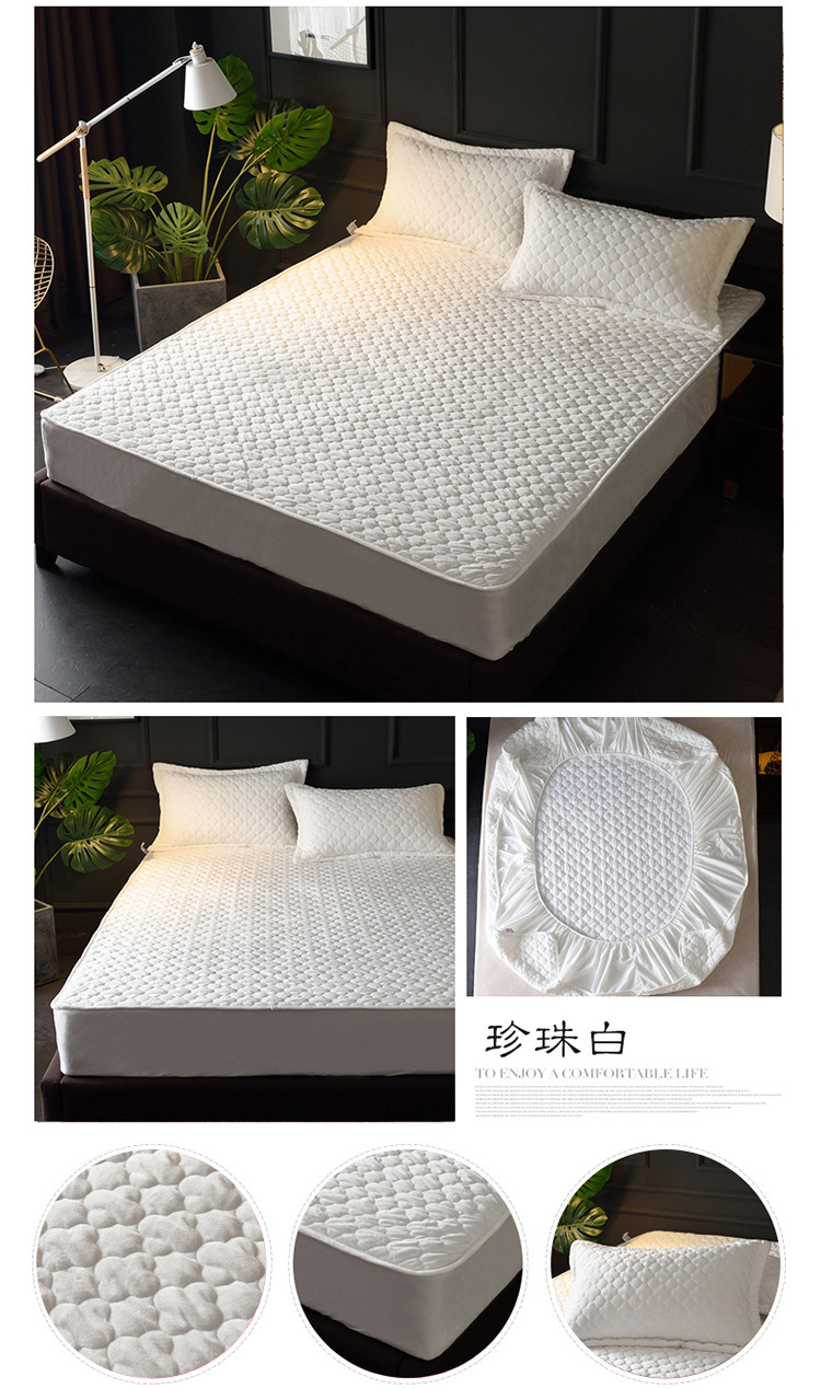 Giường nhung pha lê nhung 笠 mùa đông dày ấm áp bọc thảm san hô nhung pháp luật Simmons bảo vệ bọc nệm 1,8m - Trang bị Covers Ga chun chần Everon