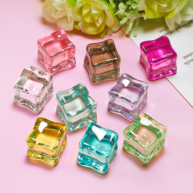 High-Transparency 18mm Square Simulated Ice Cubes for Crystal Fish Tank, Window Display, Bar Decoration, Photography Props, DIY Handmade Materials