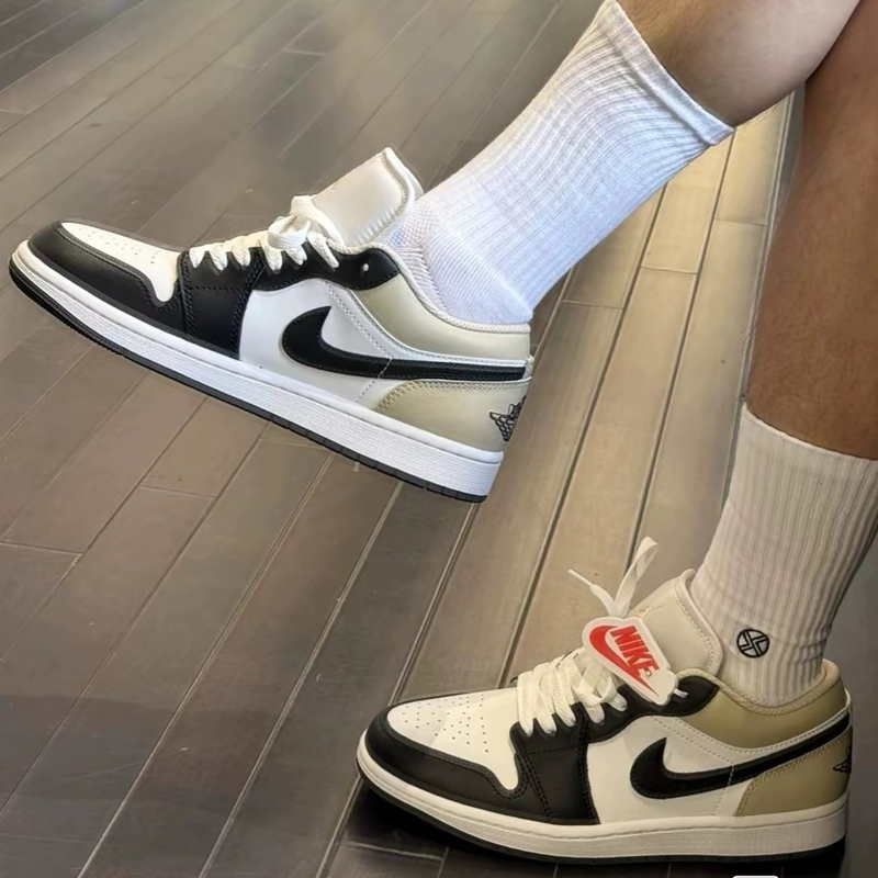 Air Jordan 1 Low Aj1 Black and White Gold Retro Low-Top Casual Sneakers 553558-153 Air Jordan 1 Low Aj1 Black and White Gold Retro Low-Top Casual Sneakers 553558-153