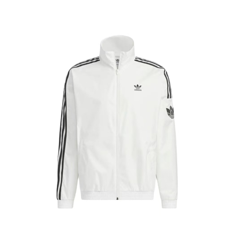 Adidas Originals Retro Style Side Three-Stripe Zipper Stand Collar Long-Sleeve Jacket Ji7535 Bright White