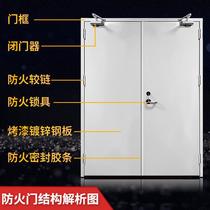 Steel fireproof door manufacturer direct sales fire door Class-A Class B stainless steel safety truancy door single open double-open manufacturer
