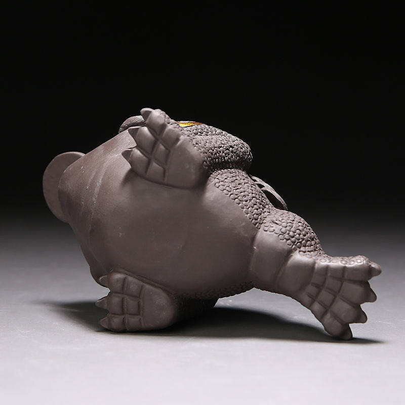 Purple Sand Golden Toad Tea Spoonful Tea Worm can be raised with chaebol 3 foot toad tea Play with tea table Decorative Tea Set Accessories-Taobao