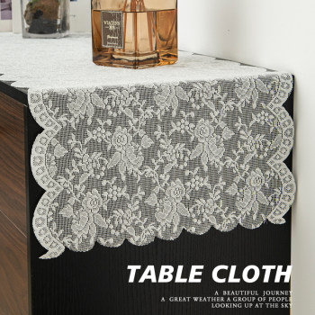 American retro pure white lace tablecloth yarn round dining table coffee table cloth garden light luxury romantic ins cover scarf American retro pure white lace tablecloth yarn round dining table coffee table cloth garden light luxury romantic ins cover scarf