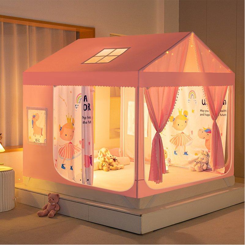 Children mosquito nets baby full bottom anti-fall bracket 2023 new home bedroom Shading Princess Bed Tent-Taobao