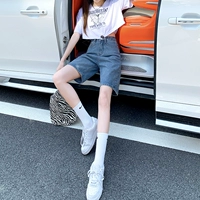 Прямые брюки антикварного синего цвета с пятью точками (обновленная версия)