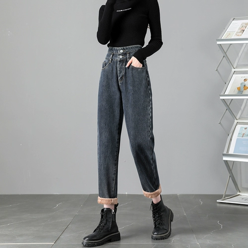 Флисовые штаны, демисезонные приталенные джинсы, свободный крой, увеличенная толщина