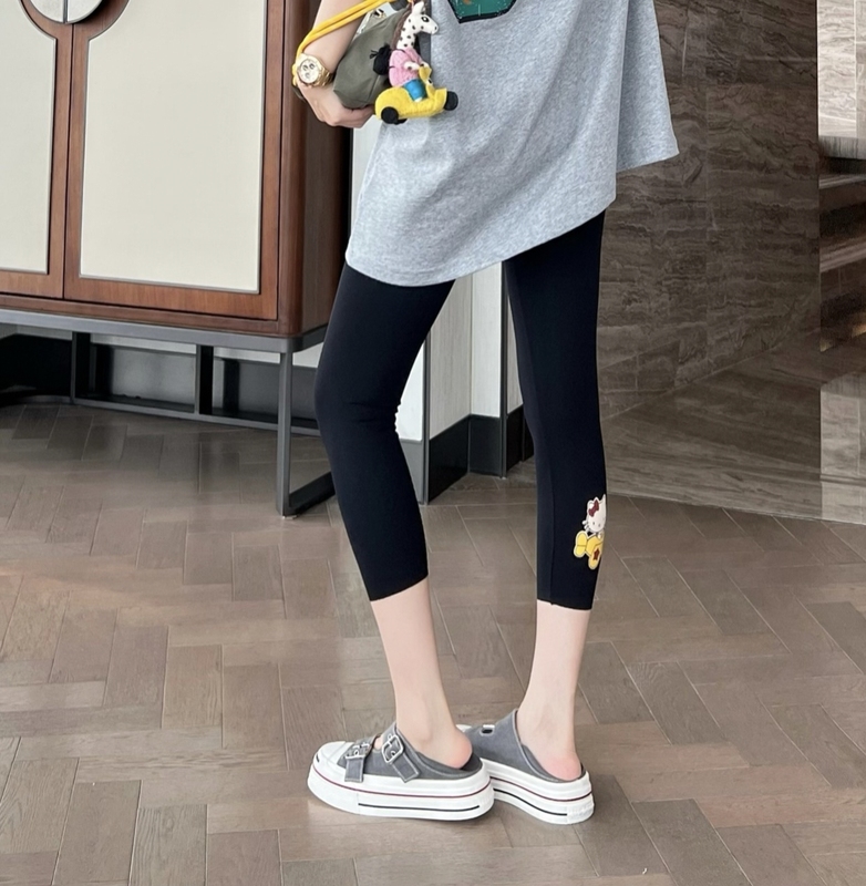 Bohan Xiuxiu Brand 2026 New Style Women's High-Waisted Slimming Elastic Tight-Fitting Seven-Point Sun Protection Leggings for Outerwear