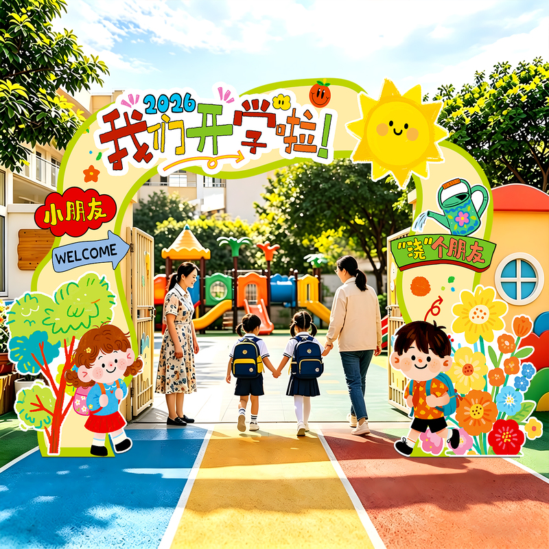 Kindergarten Opening Ceremony Atmosphere Setup, Ceremony Scene Decoration, Elementary School Entrance Arch for Students Entering School Kindergarten Opening Ceremony Atmosphere Setup, Ceremony Scene Decoration, Elementary School Entrance Arch for Students Entering School