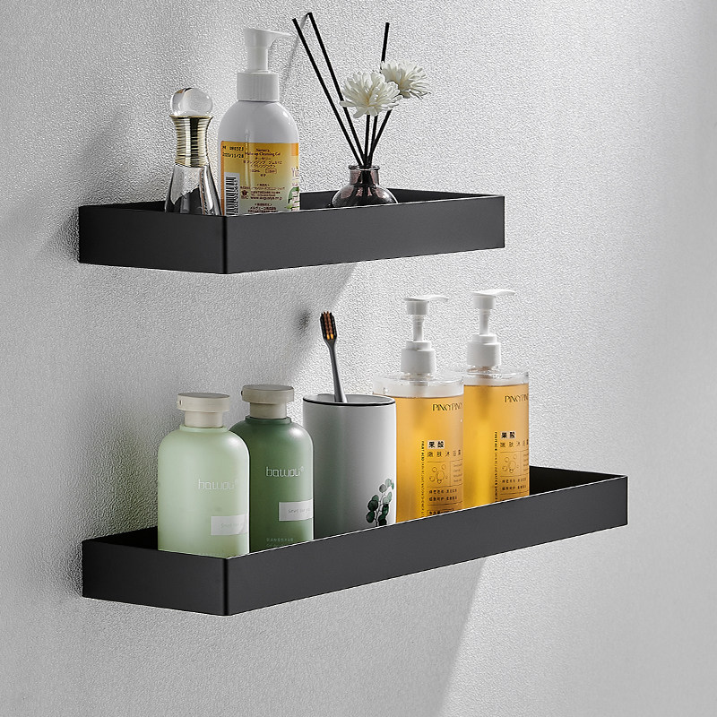 Bathroom toilet set object shelf Perforated Toilet Wash toilet Wash Wash Terrace Wall Cosmetic containing shelf wall-mounted-Taobao