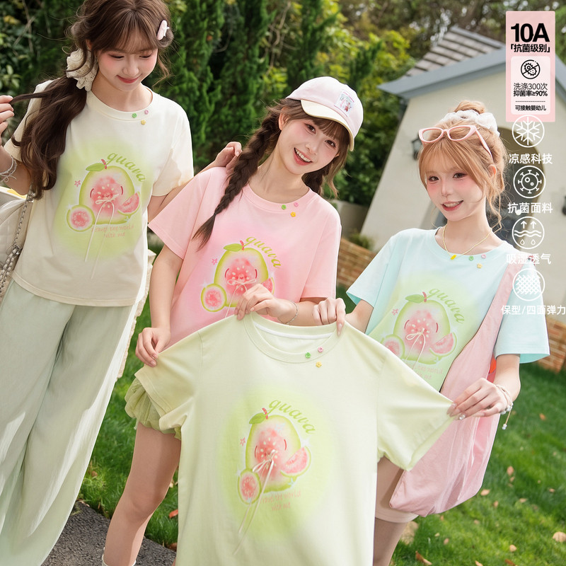 Forest Womens Tribe Dopamine Bale Printed Loose Short sleeved T-shirt for Women 2026 New Cool Round Neck Top Summer