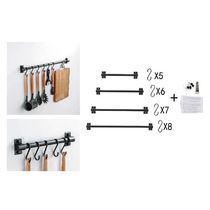 Aluminum Alloy Kitchen Wall Rail Pot Pan Utensil Lid Rack