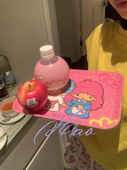 好好好！双子星豹纹可爱元素密胺早餐盘托盘水果盘甜品盘拍摄道具