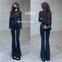 Lulu yoga bell-bottom pants for women high-waisted slim and sexy 2023 new style early spring and autumn slightly flared outer wear same style groove