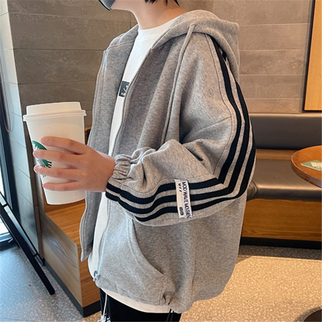 Children's jacket spring and autumn 2022 new boy's sports children's clothing tide brand thickened sweater middle-aged children's fleece top