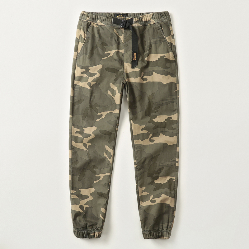 American Retro Camouflage Cargo Pants for Men, Trendy Brand, Loose, Lightweight, Breathable, Jogger Pants with Elastic Waistband, Casual Jogging Pants