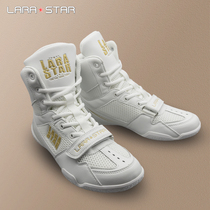 LARASTAR boxing shoes professional fighting wrestling fighting training competition high-top shoes sports non-slip wear-resistant men and women