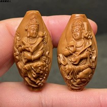 Olive stone embossed version of Manjusri and Puxian Bodhisattva single grain zodiac rabbit dragon snake patron saint cute niche literary toy