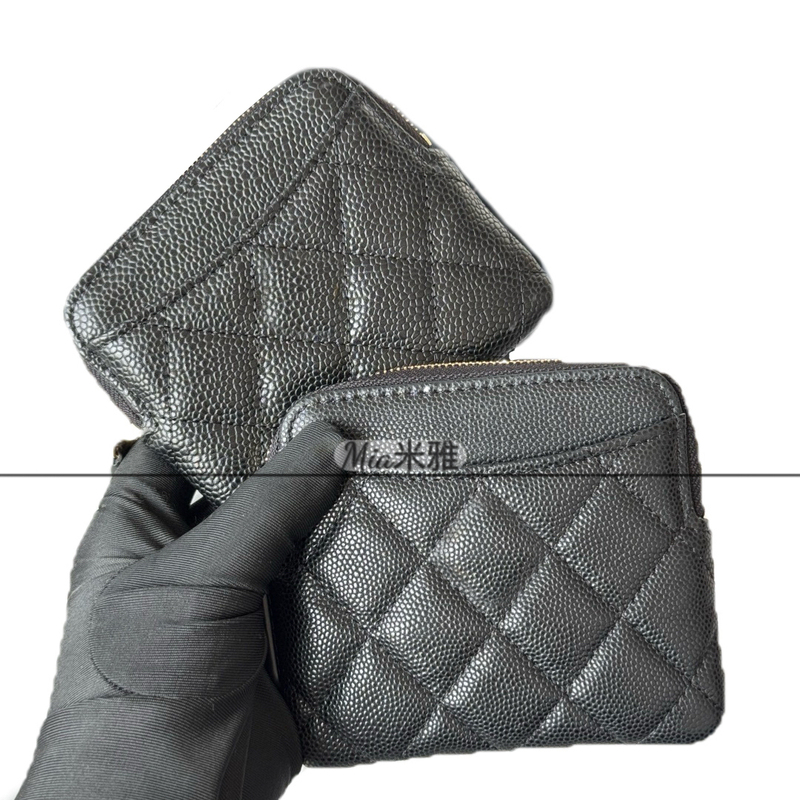 Mia Boutique Chanel-Style Toast Coin Purse Zipper Card Holder Quilted Leather Card Case for Women