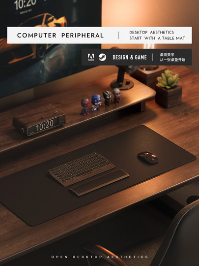 Alfombrilla de ratón de alta gama, teclado de ordenador portátil de gran tamaño, escritorio de oficina, almohadilla de cuero para escritorio, grande y sencilla