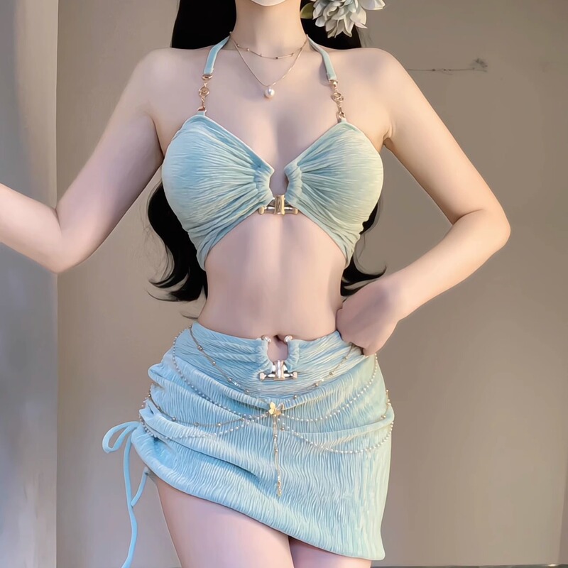 2026 New Bikini, Stunning Two-Piece Swimsuit for Women, Vacation Photoshoot, High-End Sexy Hot Girl, Small Bust Push-Up, Hot Spring