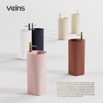 VEINS balcony column basin small apartment floor-standing colorful creative wash basin ceramic integrated column wash basin