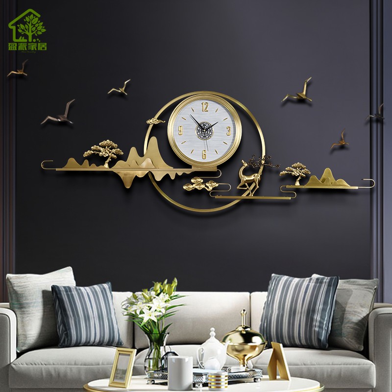 Chinese-style copper watch wall wall silent quartz clock wall wall silent quartz clock