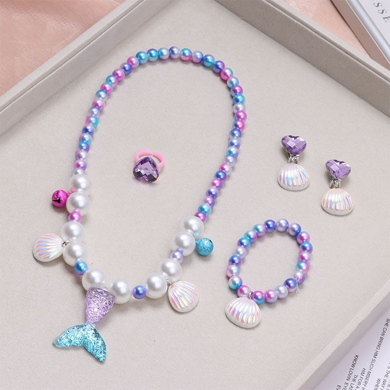 Children Necklace Girl Princess Girl Girl Girl Baby Girl Accessories Mermaid Tail Jewellery Set of Accessories Shells Bracelet-Taobao