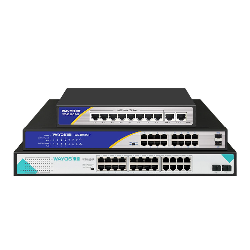Wayos Weimeng Full Gigabit Switch 10-Port/16-Port/2-Port Poe Power Supply Network Switch Splitter Dormitory Hotel Enterprise Factory Ap Management Networking