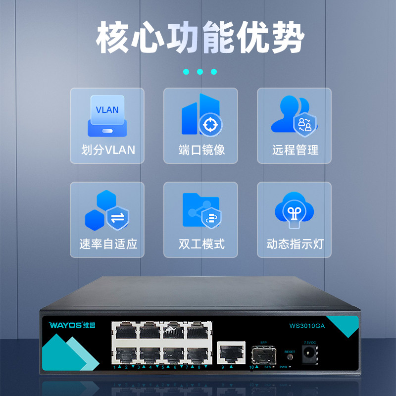 Wayos Weimeng Full Gigabit Cloud Managed Poe Switch 10-Port 18-Port 26-Port Web Mobile App Applet Remote Management Network Managed Rack-Mounted Vlan Aggregation Troubleshooting