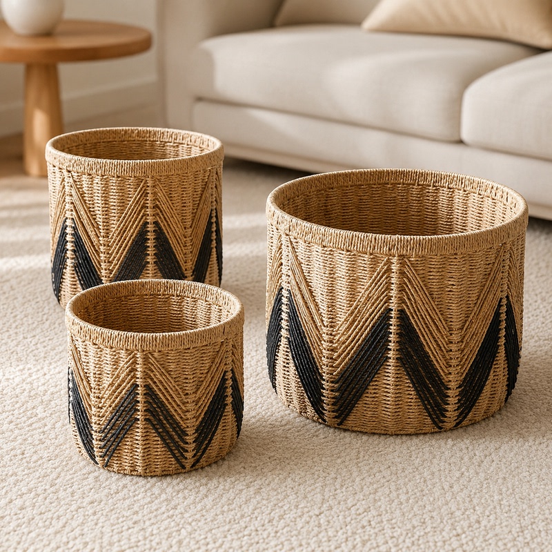 Nordic Paper Rope Storage Basket Home Decoration Handmade Woven Storage Basket Living Room Desktop Toy Organizer Dirty Clothes Basket Nordic Paper Rope Storage Basket Home Decoration Handmade Woven Storage Basket Living Room Desktop Toy Organizer Dirty Clothes Basket