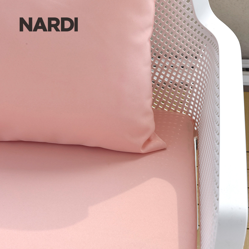 Macaron Outdoor Chair with Matching Cushion and Pillow, Available in Pink/Green