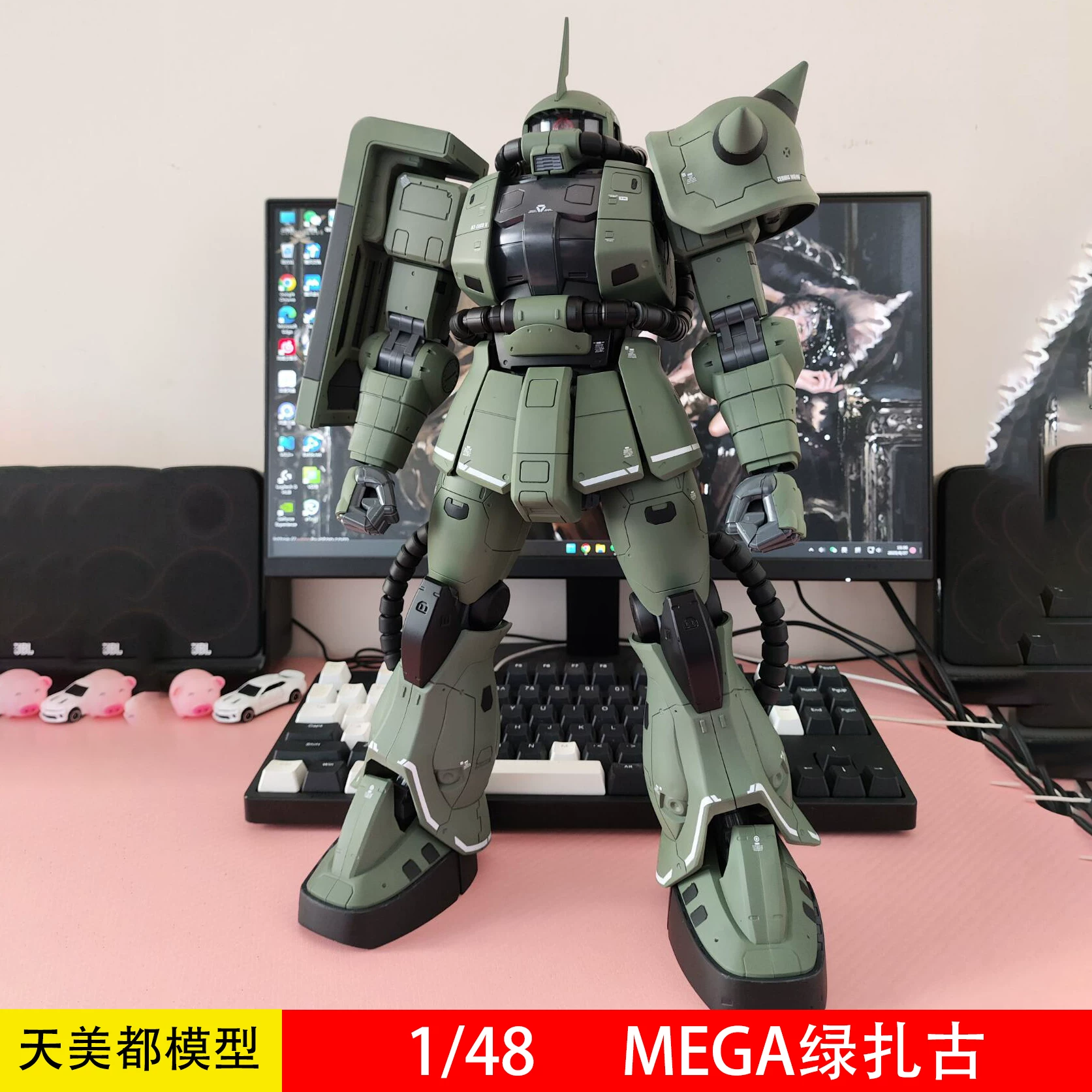 Крупногабаритная модель MEGA Green Zaku 1/48 PG Unicorn Snow White Mecha Фигура японская версия, подходит для 14 лет и старше