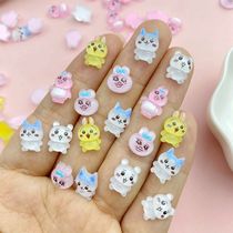 50Pcs New Cute Resin Mini Cartoon Rabbit Dog Series Flat Ba