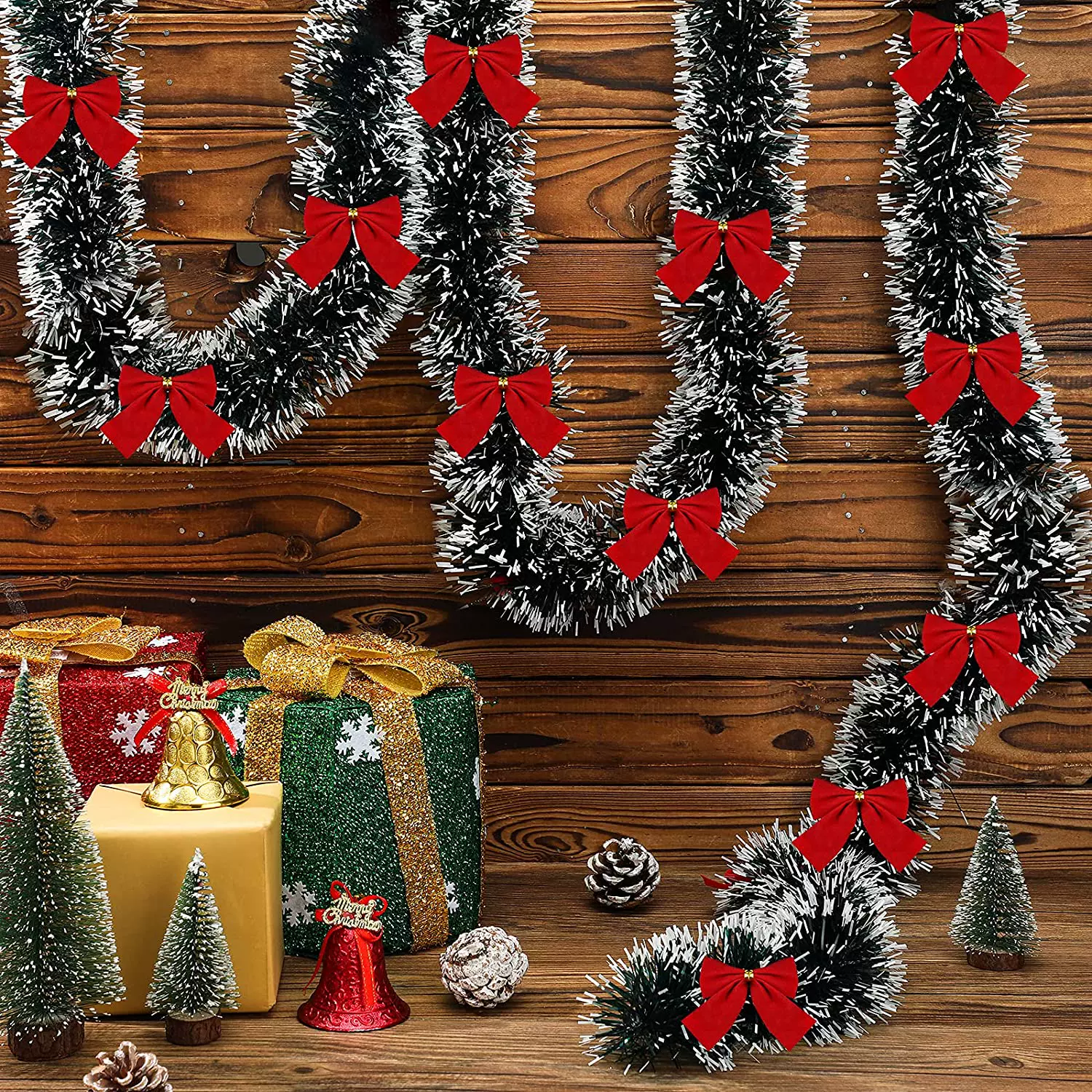 [2M рождественская гирлянда из искусственного снега зелёная лиана Xmas]