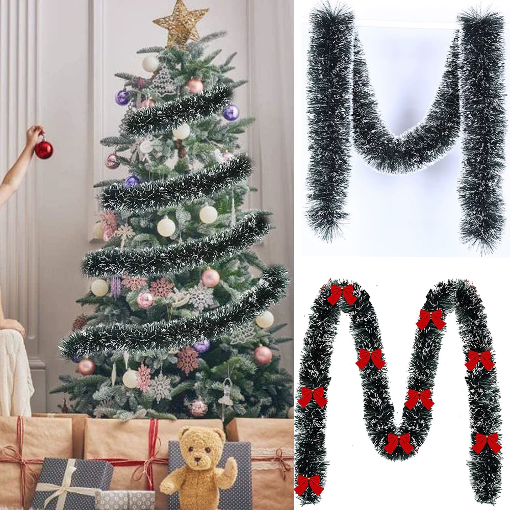 [2M рождественская гирлянда из искусственного снега зелёная лиана Xmas]