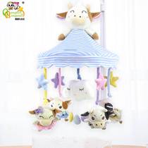 Crib bell music rotating bedside bell fabric bed hanging newborn baby 0-6 months soothing toy baby rattle