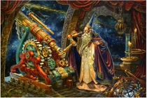 Original cross-stitch embroidery drawings self-matching drawings in PDF format complete HAE astronomer telescope high CT