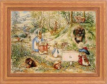 Original cross-stitch embroidery picture high CT self-matching drawing PDF format Fox Village Rabbit Cute Cartoon