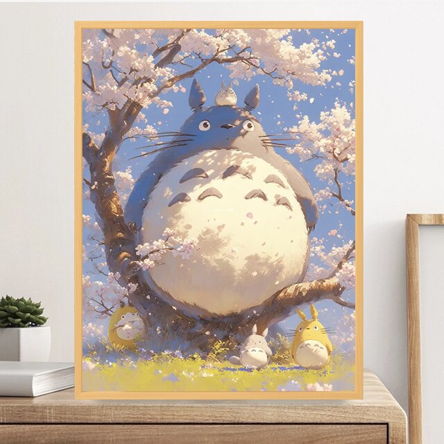 My Neighbor Totoro wooden puzzle under the cherry blossom tree Hayao Miyazaki 1000 pieces 500 pieces 300 children's educational toys birthday gift