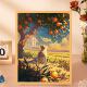 Persimmon Good Luck Cat Puzzle Series Children's Toy Adult Stress Relief Framed New Year Gift Living Room Decorative Painting